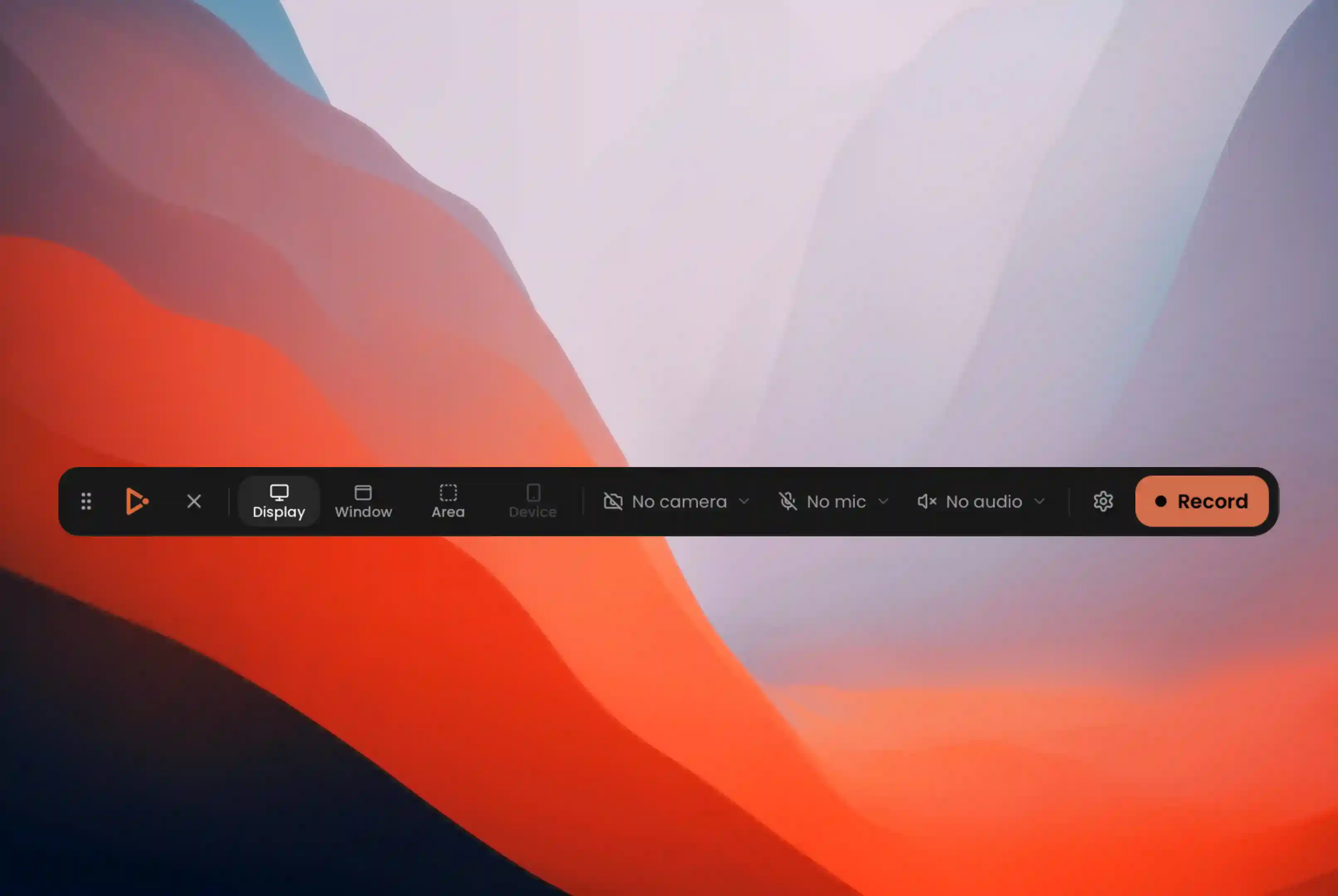 Capptivo recording controls bar
